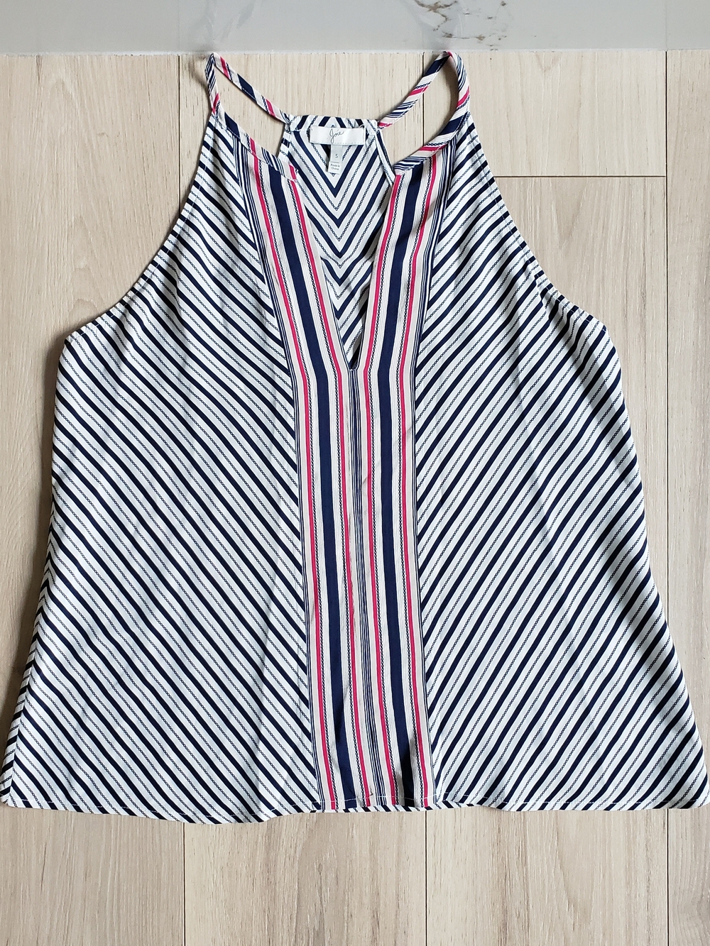 Joie Silk Navy‎ Striped Halter Cami